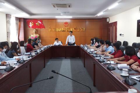 Sở GD&ĐT tỉnh Lai Châu làm việc với thành phố về công tác kiểm định chất lượng giáo dục và kiểm tra công nhận trường đạt chuẩn quốc gia.