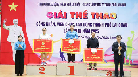 Bế mạc Giải thể thao công nhân,viên chức lao động thành phố Lai Châu lần thứ III, năm 2025