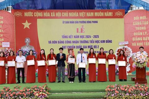 Trường tiểu học Kim Đồng tổng kết năm học 2024 – 2025 và đón Bằng đạt chuẩn quốc gia mức độ 2