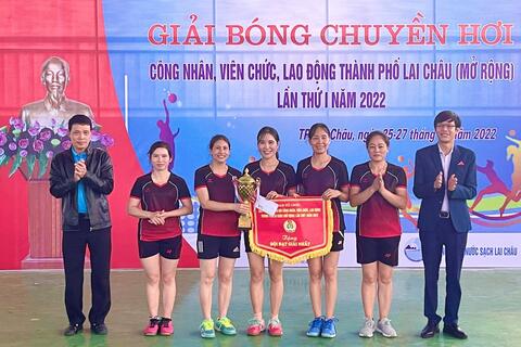 Giải bóng chuyền hơi Công nhân, viên chức, lao động thành phố Lai Châu lần thứ nhất, năm 2022.