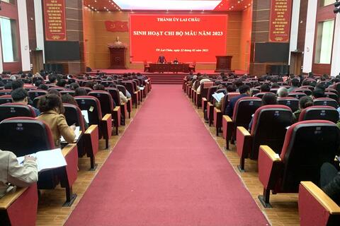Thành ủy Lai Châu tổ chức sinh hoạt chi bộ mẫu năm 2023