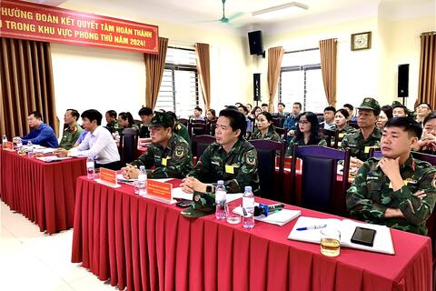 Phường Đoàn Kết Diễn tập chiến đấu trong khu vực phòng thủ năm 2024