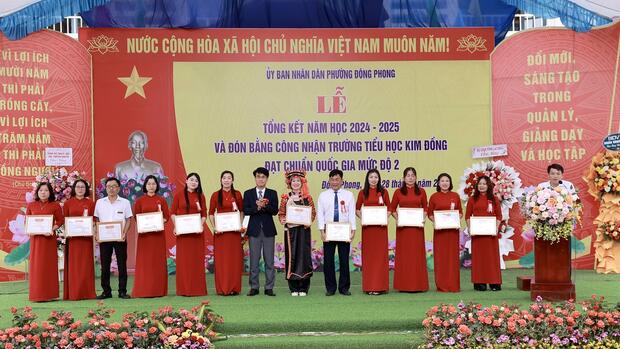 Trường tiểu học Kim Đồng tổng kết năm học 2024 – 2025 và đón Bằng đạt chuẩn quốc gia mức độ 2